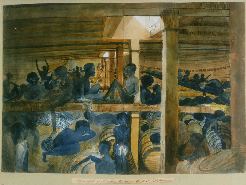 Transatlantic Slave Ship showing how the conditions were